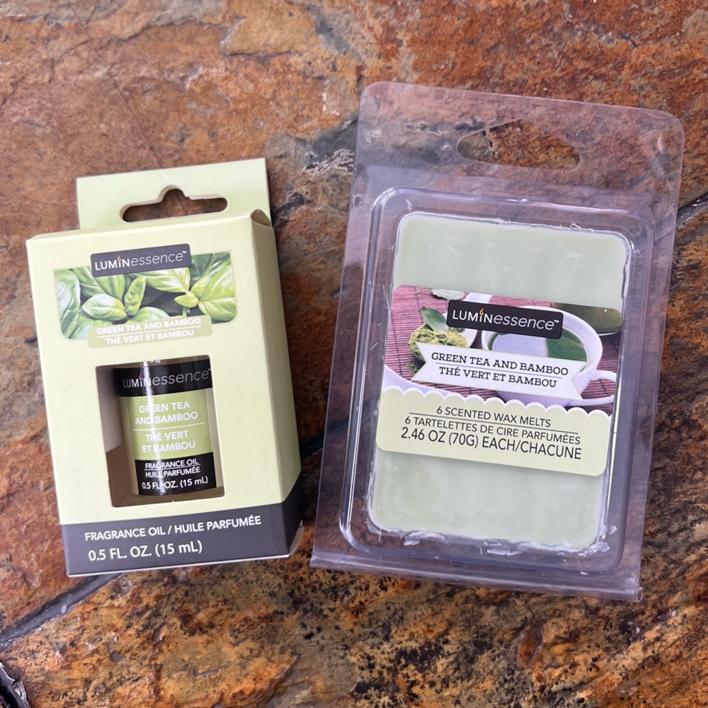 Fragrance Set - Green Tea and Bamboo Scented Fragrance Oil and Wax Melts